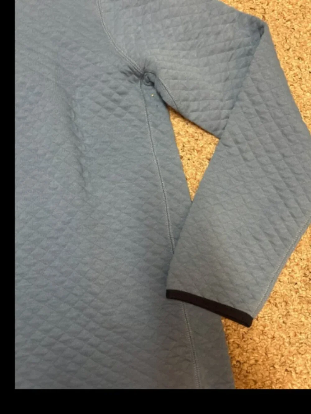 J. CREW AUTHENTIC  QUILTED 1/4 ZIP PULLOVER SWEATER SWEATSHIRT BLUE NWOT L